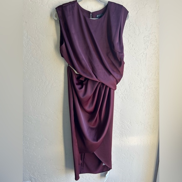 ASOS NWT drape detail cutout midi dress sz.12 Datenight dark romantic feminine - Picture 3 of 7